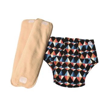 Cloth Diaper | Kaleido  | Velcro Closure | Wrap On Style | With 2 Diaper Pads Free