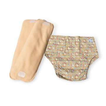 Cloth Diaper | Honeycomb  | Velcro Closure | Wrap On Style | With 2 Diaper Pads Free