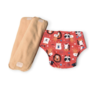 Cloth Diaper | Jungle Jumble  | Velcro Closure | Wrap On Style | With 2 Diaper Pads Free