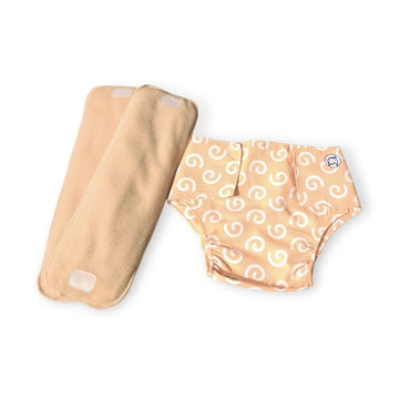 Cloth Diaper | Swirly Whirly  | Velcro Closure | Wrap On Style | With 2 Diaper Pads Free