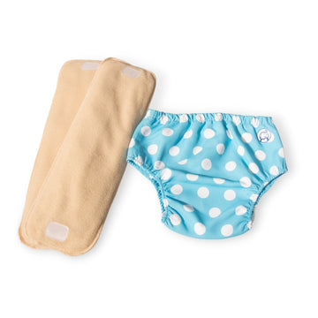 Fabric Diaper | Polka Love | Elastic Waist | Pull Up/Underwear Style | With 2 Diaper Pads Free