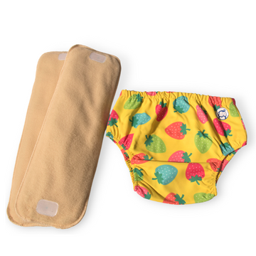 Fabric Diaper | Berry Love | Elastic Waist | Pull Up/Underwear Style | With 2 Diaper Pads Free