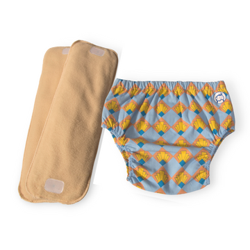 Fabric Diaper | Shell Blitz | Elastic Waist | Pull Up/Underwear Style | With 2 Diaper Pads Free