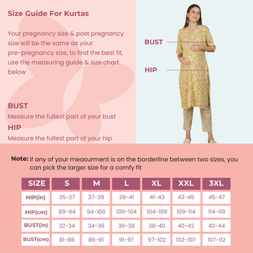 Bold Red Feeding Kurta with Floral Print | 2 Vertical Zips | Suitable for Pregnancy & Nursing
