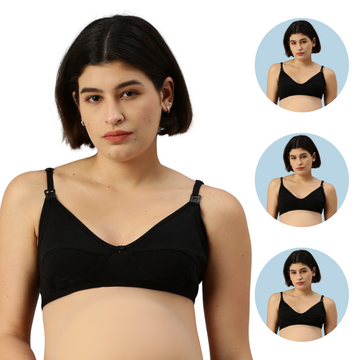 Pack of 3 Nursing Bras-Black