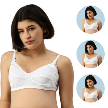 Pack of 3 Nursing Bras-White