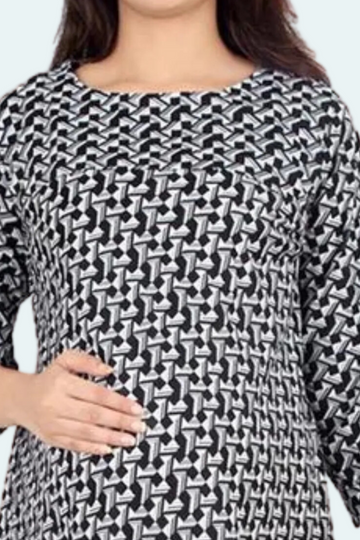 Maternity Dress | Adjustable Back Tie | Knee-Length | For Pregnancy